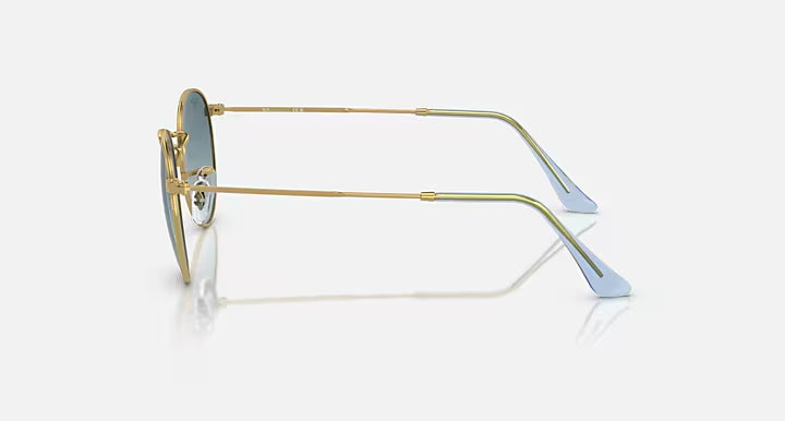 RAY-BAN ROUND METAL Gold & Blue Round Sunglasses For Unisex S