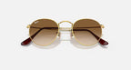 RAY-BAN ROUND METAL Gold & Brown Round Sunglasses For Unisex S