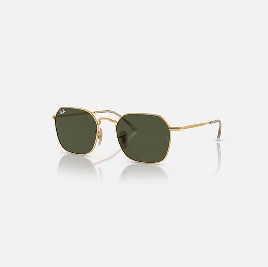 RAY-BAN JIM Arista Gold & Green Irregular Sunglasses For Unisex L
