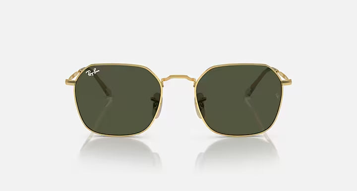 RAY-BAN JIM Arista Gold & Green Irregular Sunglasses For Unisex L