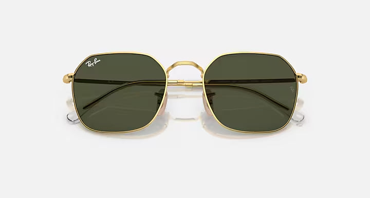 RAY-BAN JIM Arista Gold & Green Irregular Sunglasses For Unisex L