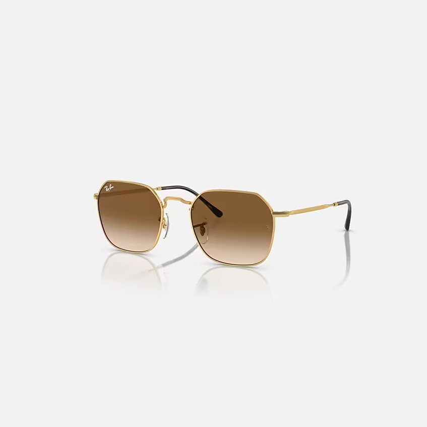 RAY-BAN JIM Arista Gold & Light Brown Irregular Sunglasses For Unisex XL