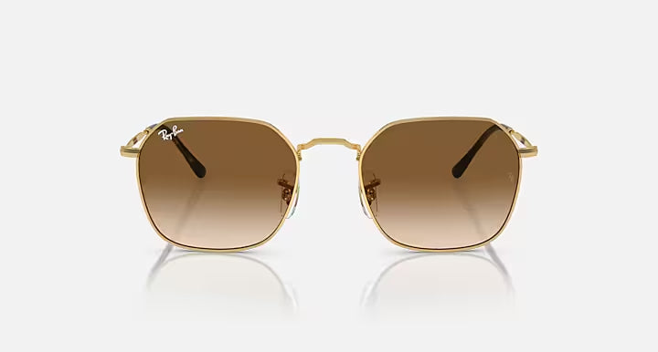 RAY-BAN JIM Arista Gold & Light Brown Irregular Sunglasses For Unisex XL