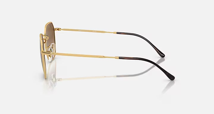 RAY-BAN JIM Arista Gold & Light Brown Irregular Sunglasses For Unisex L