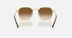 RAY-BAN JIM Arista Gold & Light Brown Irregular Sunglasses For Unisex XL
