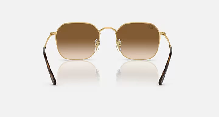 RAY-BAN JIM Arista Gold & Light Brown Irregular Sunglasses For Unisex L
