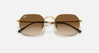 RAY-BAN JIM Arista Gold & Light Brown Irregular Sunglasses For Unisex XL