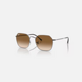 Ray-Ban JIM Gunmetal & Brown Irregular Sunglasses-Size 55