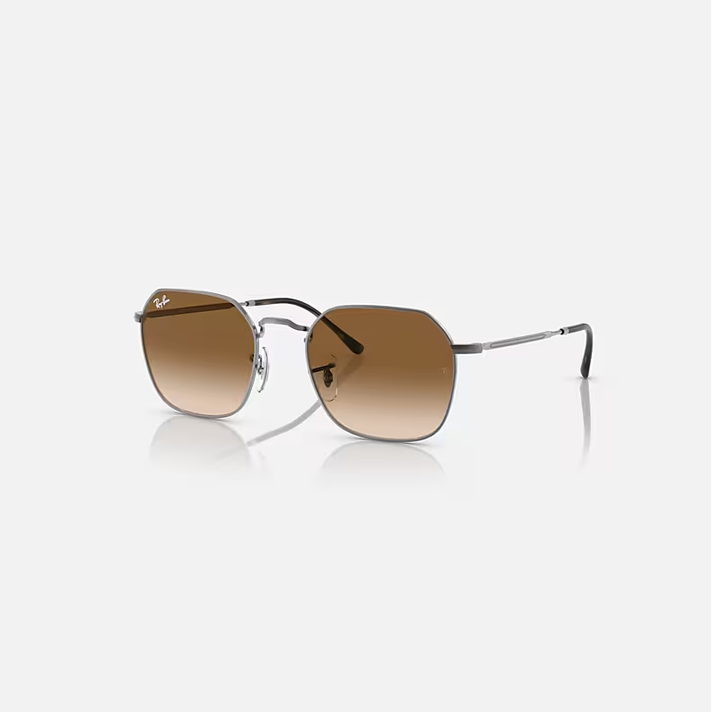 Ray-Ban JIM Gunmetal & Brown Irregular Sunglasses -Size 53