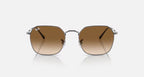 Ray-Ban JIM Gunmetal & Brown Irregular Sunglasses-Size 55