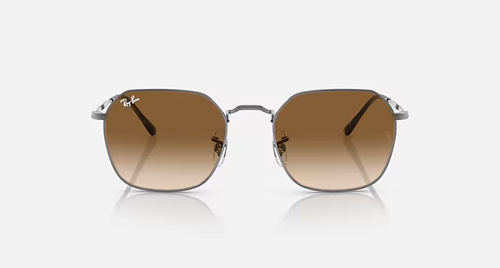 Ray-Ban JIM Gunmetal & Brown Irregular Sunglasses-Size 55