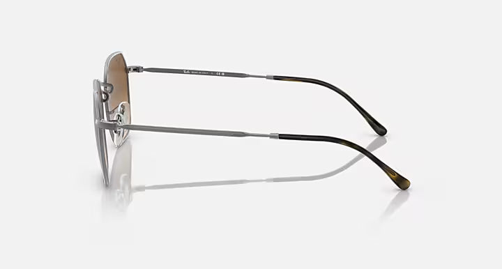 Ray-Ban JIM Gunmetal & Brown Irregular Sunglasses-Size 55