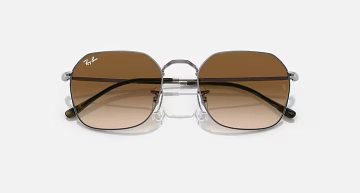 Ray-Ban JIM Gunmetal & Brown Irregular Sunglasses-Size 55