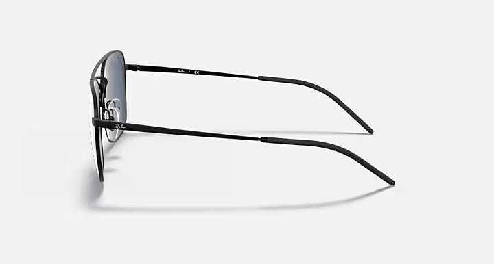 RAY-BAN RB3588 Rubber Black & Dark Blue Square Sunglasses For Men L