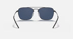 RAY-BAN RB3588 Rubber Black & Dark Blue Square Sunglasses For Men L