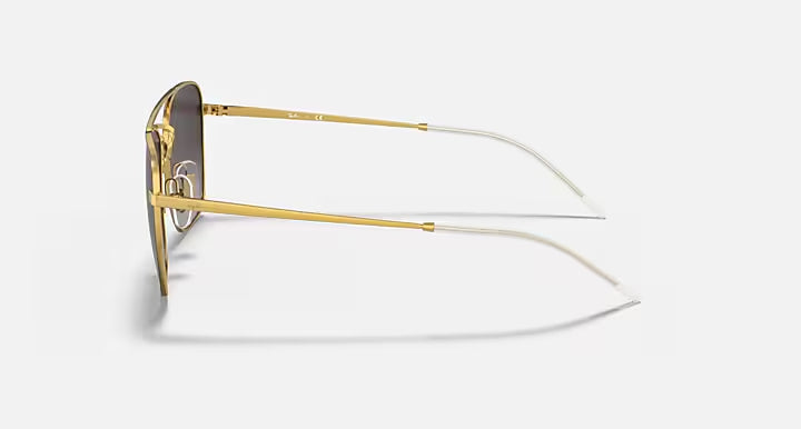 RAY-BAN RB3588 Black On Gold & Grey Square Sunglasses For Men L