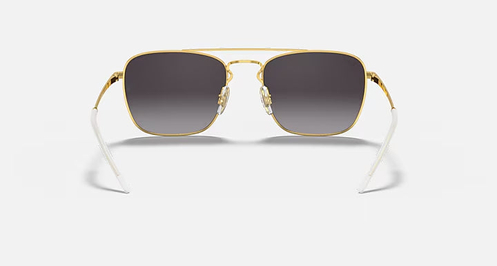 RAY-BAN RB3588 Black On Gold & Grey Square Sunglasses For Men L