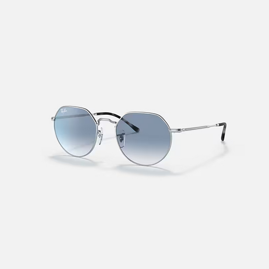 Ray-Ban JACK Silver & Blue Irregular Sunglasses Size 55
