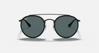 Ray-Ban Round double Bridge Black Sunglasses-Size 51