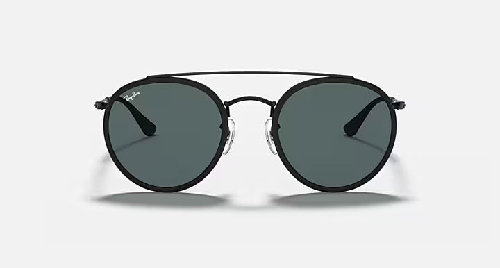 Ray-Ban Round double Bridge Black Sunglasses-Size 51