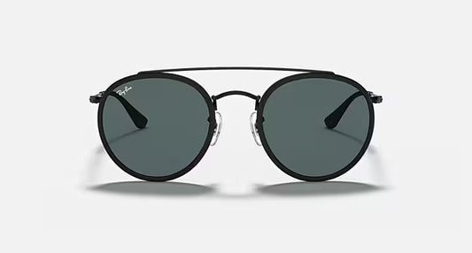Ray-Ban Round double Bridge Black Sunglasses-Size 51