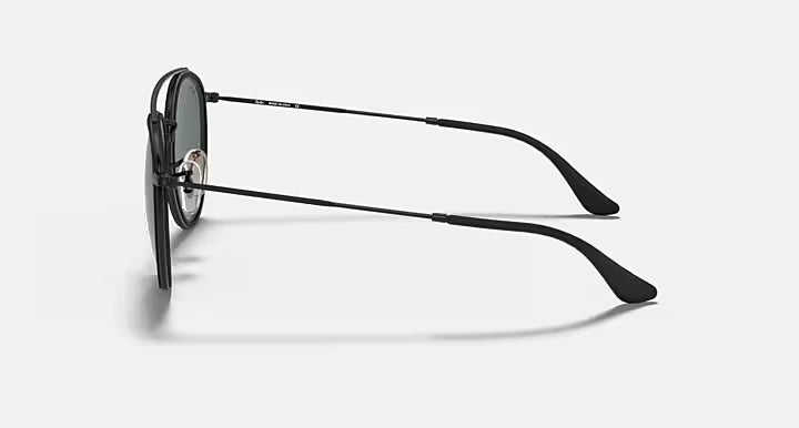 Ray-Ban Round double Bridge Black Sunglasses-Size 51