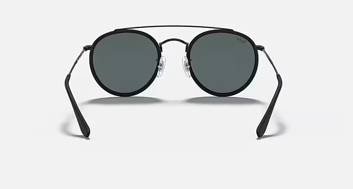 Ray-Ban Round double Bridge Black Sunglasses-Size 51