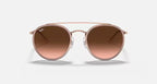 Ray-Ban Round Double Bridge Copper & Gradient Brown Sunglasses-Size 51