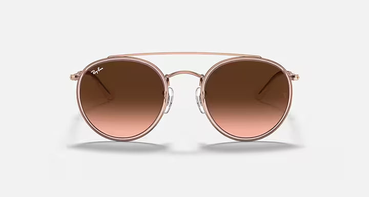 Ray-Ban Round Double Bridge Copper & Gradient Brown Sunglasses-Size 51