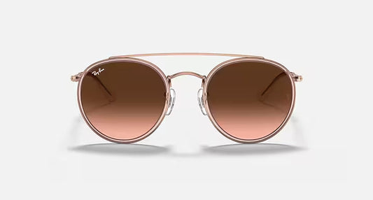 Ray-Ban Round Double Bridge Copper & Gradient Brown Sunglasses-Size 51