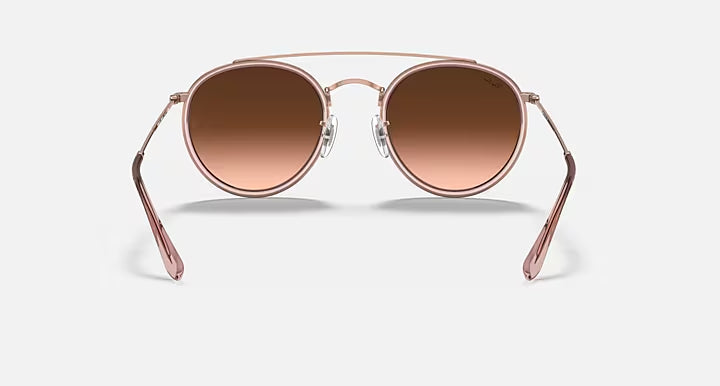 Ray-Ban Round Double Bridge Copper & Gradient Brown Sunglasses-Size 51