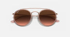 Ray-Ban Round Double Bridge Copper & Gradient Brown Sunglasses-Size 51