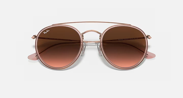 Ray-Ban Round Double Bridge Copper & Gradient Brown Sunglasses-Size 51