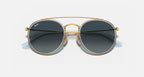 RAY-BAN R DOUBLE BRIDGE Gold & Blue Gradient Round Sunglasses For Unisex M