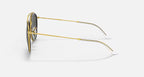 Ray-Ban Double Bridge Round Gold & Grey Sunglasses- Size 51