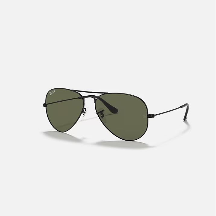 Ray-Ban Aviator Black & Green Sunglasses -Size 58