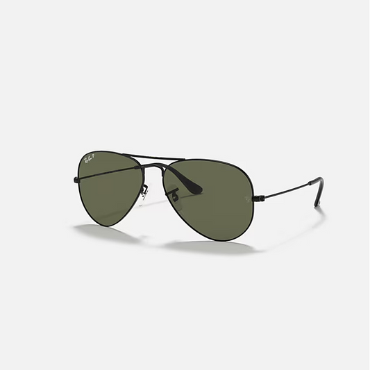 Ray-Ban Aviator Black & Green Sunglasses -Size 58