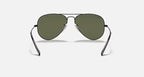 RAY-BAN AVIATOR CLASSIC Black & G-15 Green Pilot Sunglasses For Unisex M