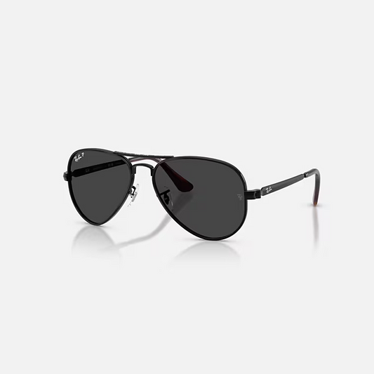 RAY-BAN AVIATOR MAX Black & Black Polarized Pilot Sunglasses For Unisex XL
