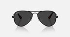 RAY-BAN AVIATOR MAX Black & Black Polarized Pilot Sunglasses For Unisex XL