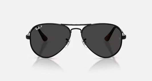 RAY-BAN AVIATOR MAX Black & Black Polarized Pilot Sunglasses For Unisex XL