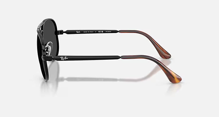 RAY-BAN AVIATOR MAX Black & Black Polarized Pilot Sunglasses For Unisex XL