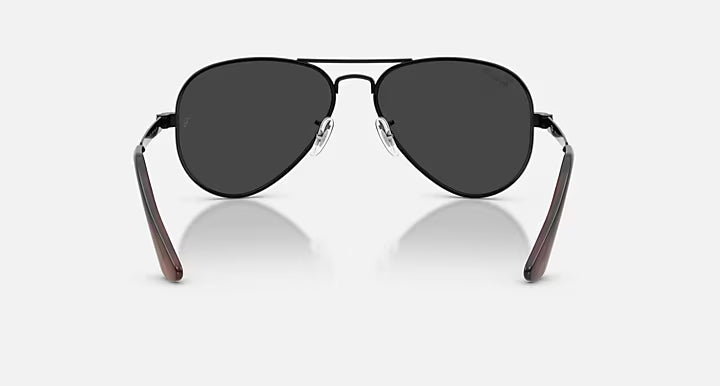 RAY-BAN AVIATOR MAX Black & Black Polarized Pilot Sunglasses For Unisex XL