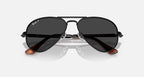 RAY-BAN AVIATOR MAX Black & Black Polarized Pilot Sunglasses For Unisex XL