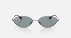 RAY-BAN KAI BIO-BASED Gunmetal & Azure Oval Sunglasses For Unisex L