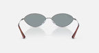 RAY-BAN KAI BIO-BASED Gunmetal & Azure Oval Sunglasses For Unisex L