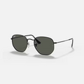 RAY-BAN HEXAGONAL FLAT LENSES Black & G-15 Green Irregular Sunglasses For Unisex M