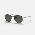 RAY-BAN HEXAGONAL FLAT LENSES Black & G-15 Green Irregular Sunglasses For Unisex M