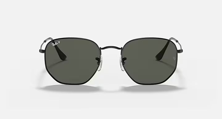 RAY-BAN HEXAGONAL FLAT LENSES Black & G-15 Green Irregular Sunglasses For Unisex XL