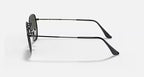 RAY-BAN HEXAGONAL FLAT LENSES Black & G-15 Green Irregular Sunglasses For Unisex M